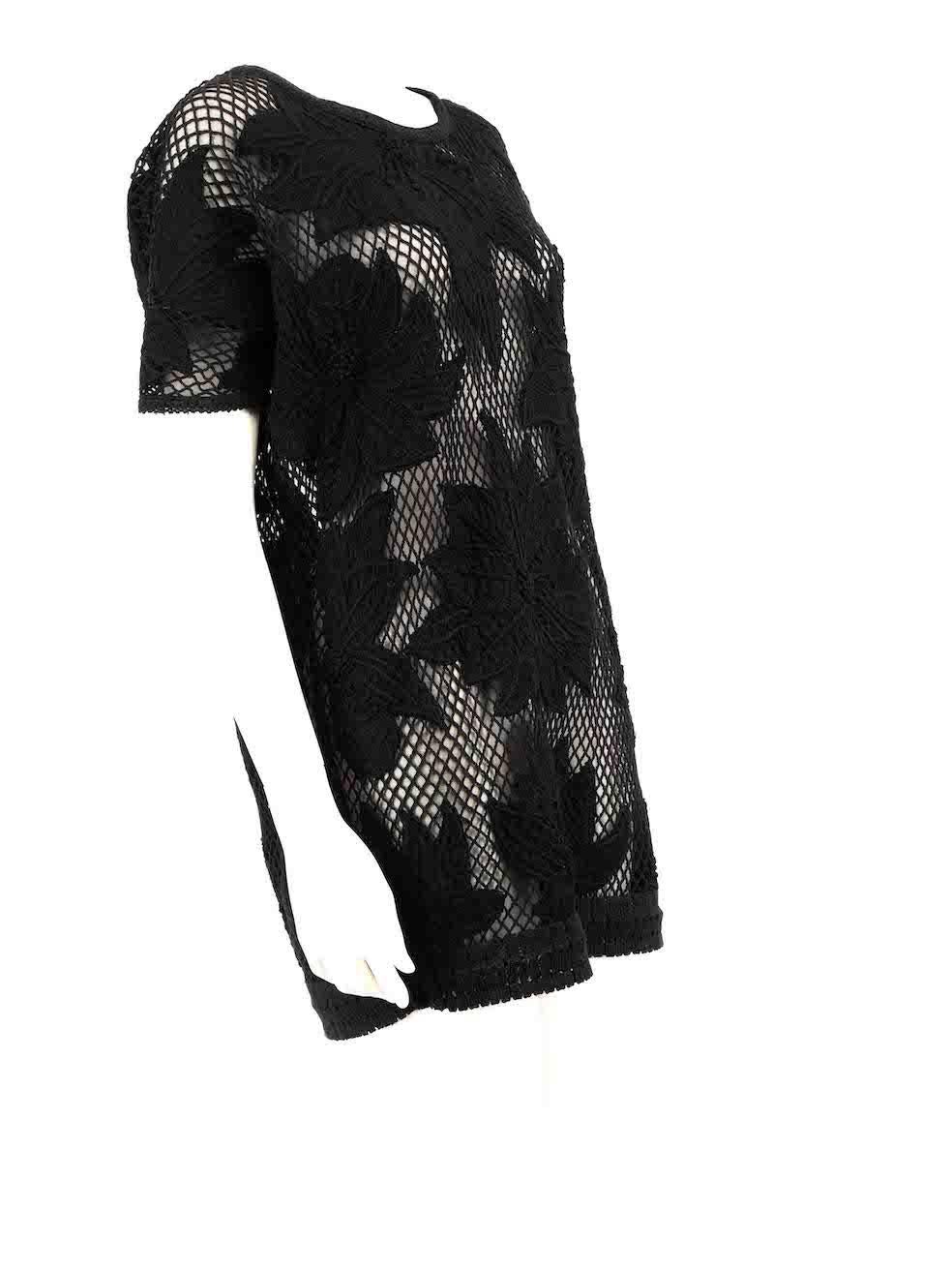 CONDITION is Very good. Minimal wear to dress is evident. Minimal wear to the lace above the front hem with a small hole on this used Isabel Marant Étoile designer resale item.
 
 
 Details
 Black
 Cotton
 Dress
 Broderie anglaise floral pattern
