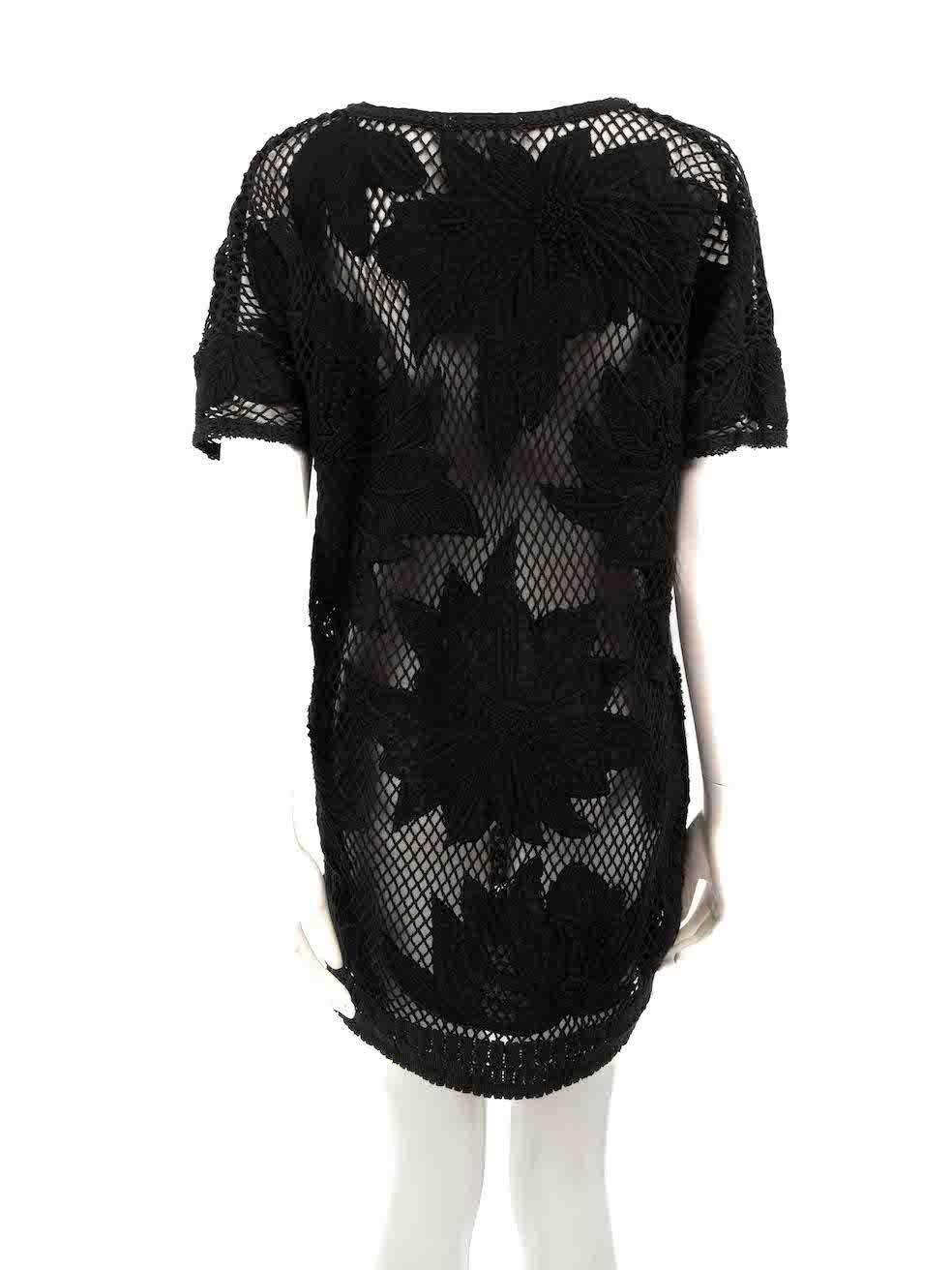 Isabel Marant Isabel Marant Étoile Black Floral Broderie Mini Dress Size S In Good Condition In London, GB