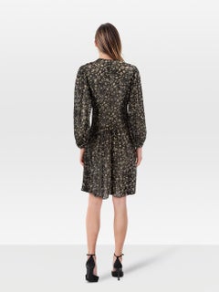 Isabel Marant Isabel Marant Étoile Black Floral Print Long Sleeve Dress Size L