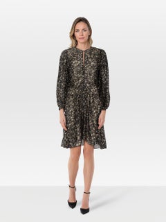 Isabel Marant Isabel Marant Étoile Black Floral Print Long Sleeve Dress Size L