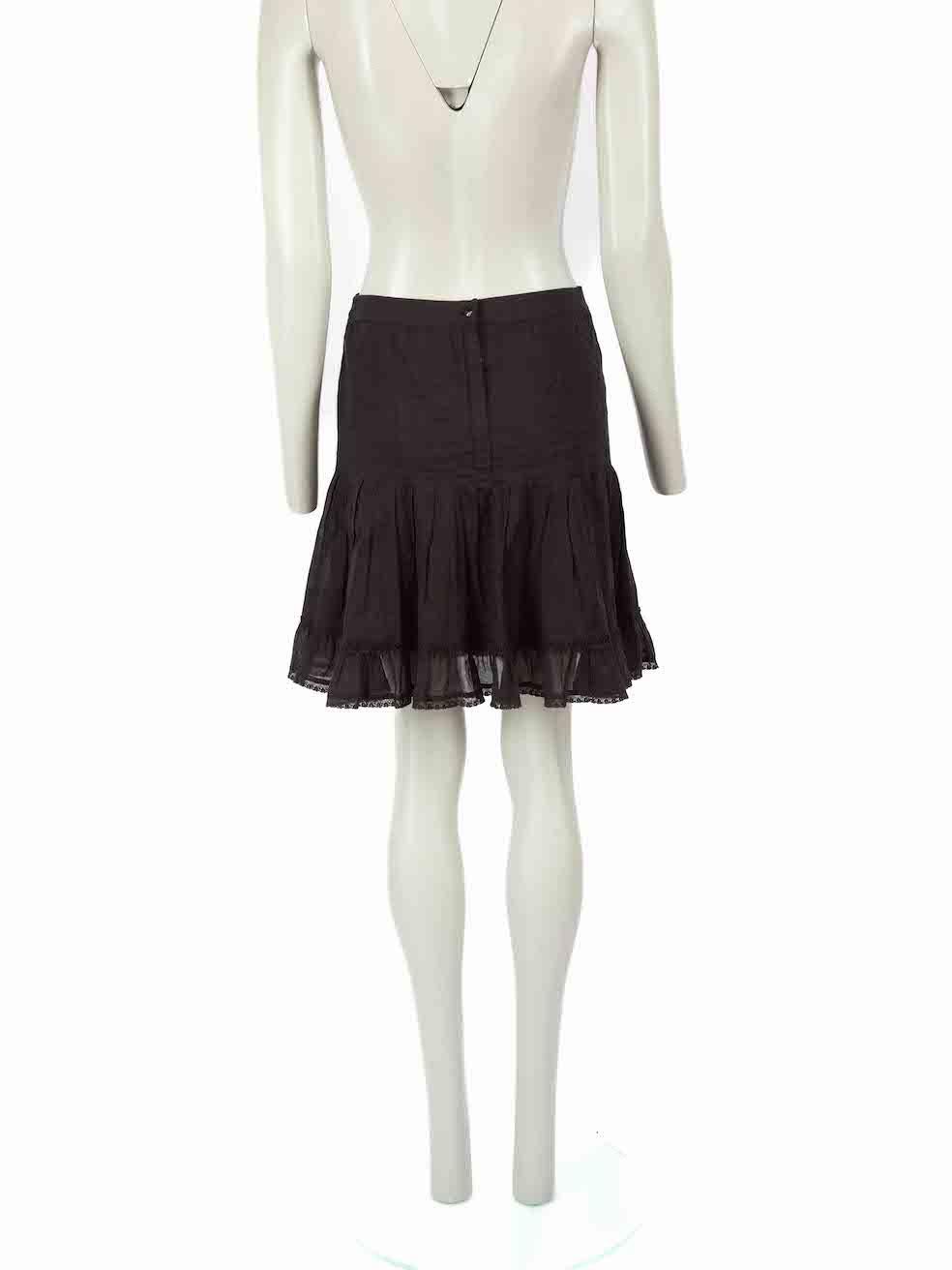 Isabel Marant Isabel Marant Étoile Black Lace Trim Mini Pleated Skirt Size M In Good Condition For Sale In London, GB