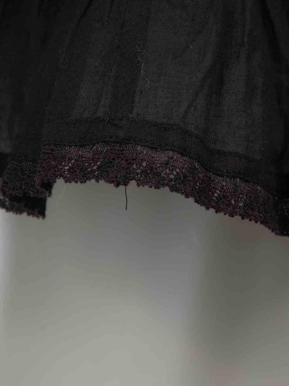 Women's Isabel Marant Isabel Marant Étoile Black Lace Trim Mini Pleated Skirt Size M For Sale