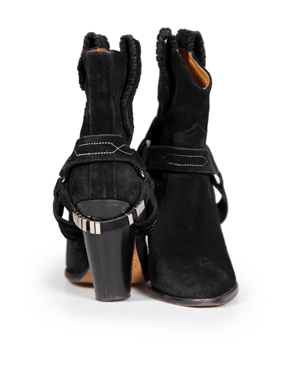 Isabel Marant Isabel Marant Etoile Black Rawson Buckle Detail Boots Size IT 36 In Good Condition For Sale In London, GB