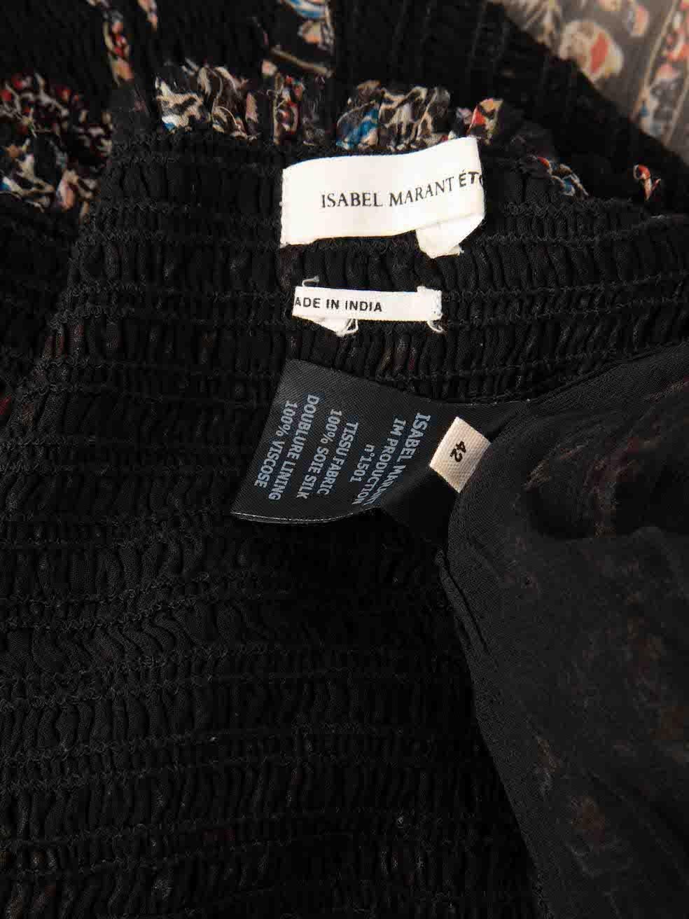 Isabel Marant Isabel Marant Étoile Black Silk Floral Layered Skirt Size XL For Sale 1