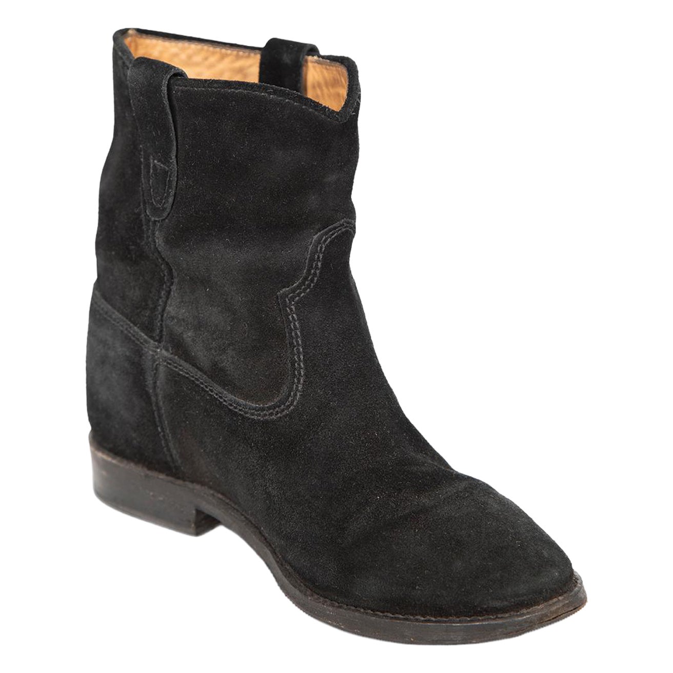 Isabel Marant Isabel Marant Étoile Black Suede Ankle Cowboy Boots Size IT 36 For Sale
