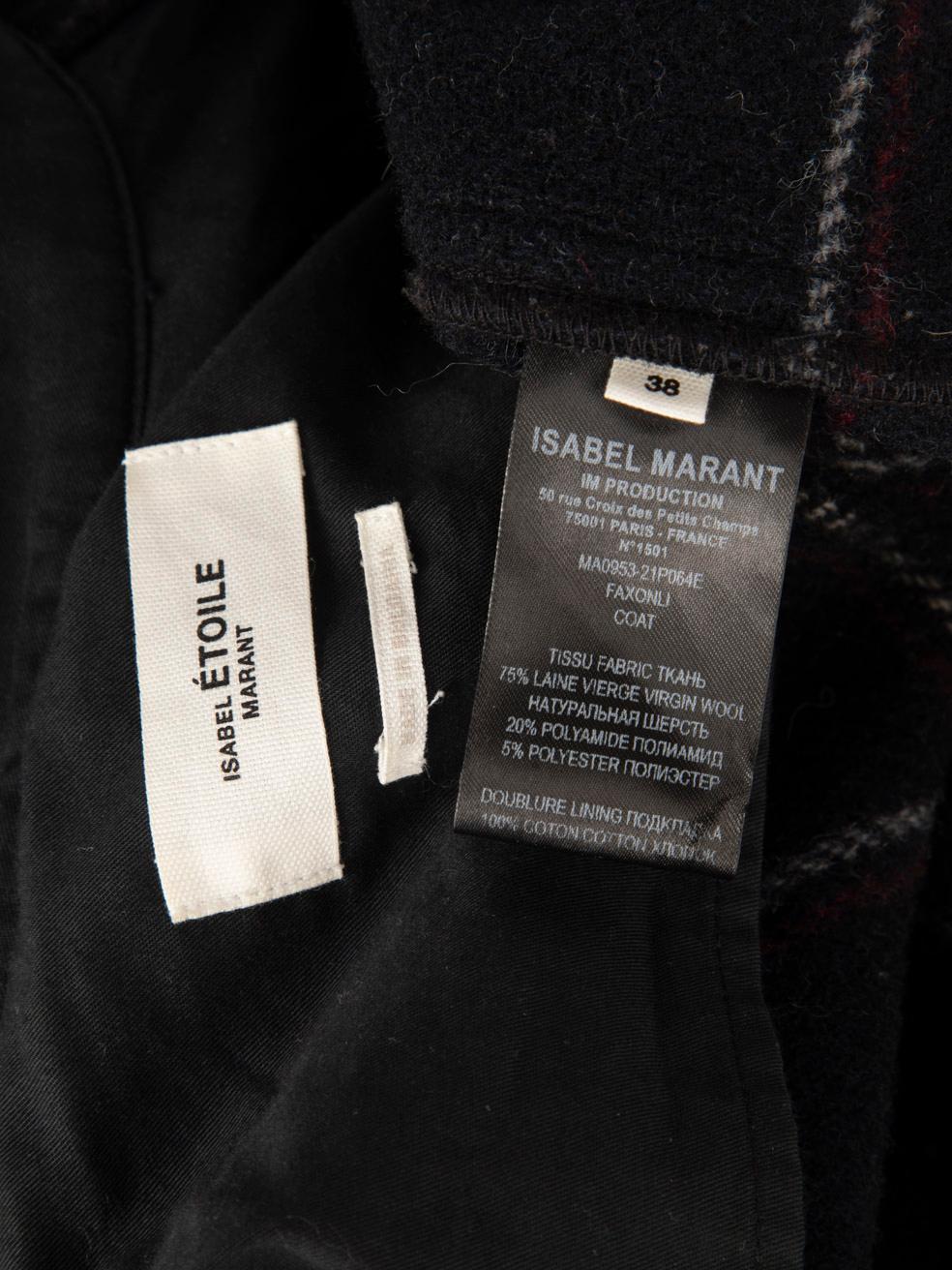 Isabel Marant Isabel Marant Étoile Black Wool Checkered Shacket Size M For Sale 4
