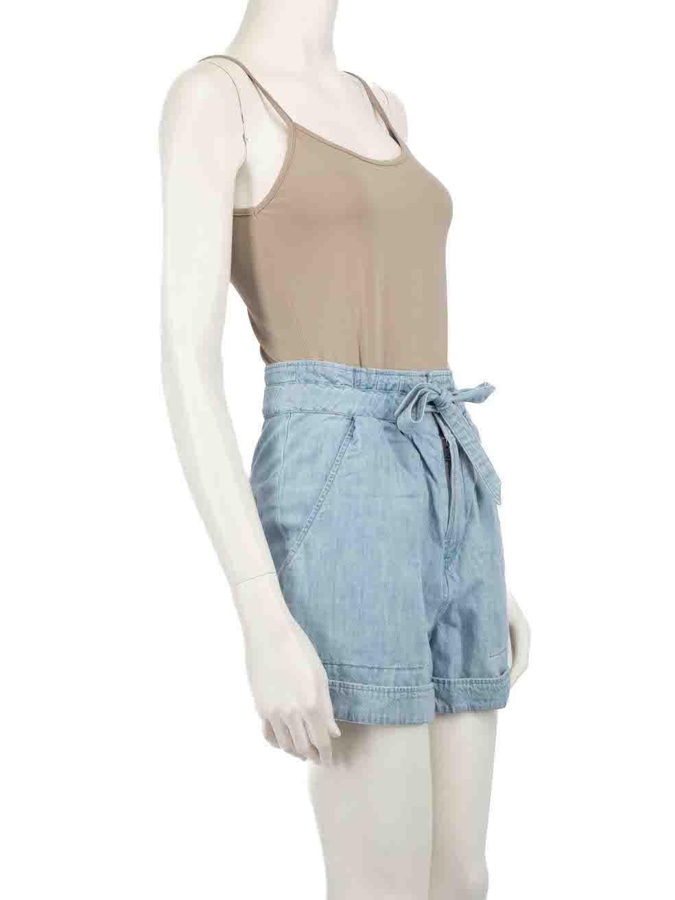 Isabel Marant Isabel Marant Étoile Blue Denim Tied Waist Shorts Size XS In Excellent Condition For Sale In London, GB