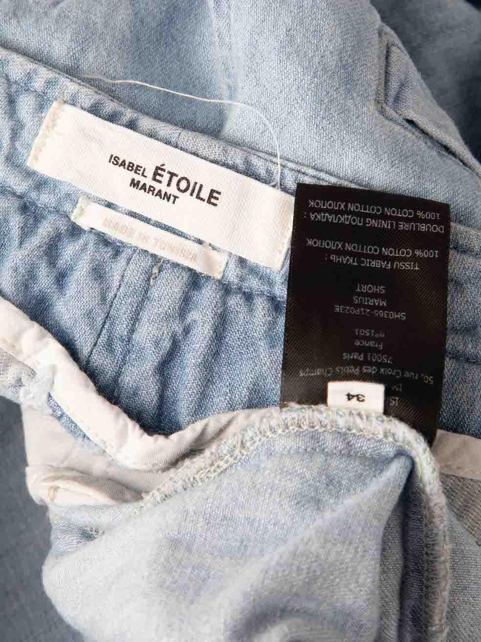 Isabel Marant Isabel Marant Étoile Blue Denim Tied Waist Shorts Size XS For Sale 1