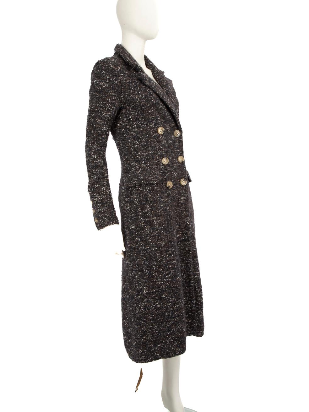 CONDITION is Very good. Minimal wear to the coat is evident, the buttons on the front of the placket are loose and there is overall pilling on this used Isabel Marant Étoile designer resale item.
 
 Details
 
 
 Brown
 
 Cotton tweed
 
 Coat
 
 Long