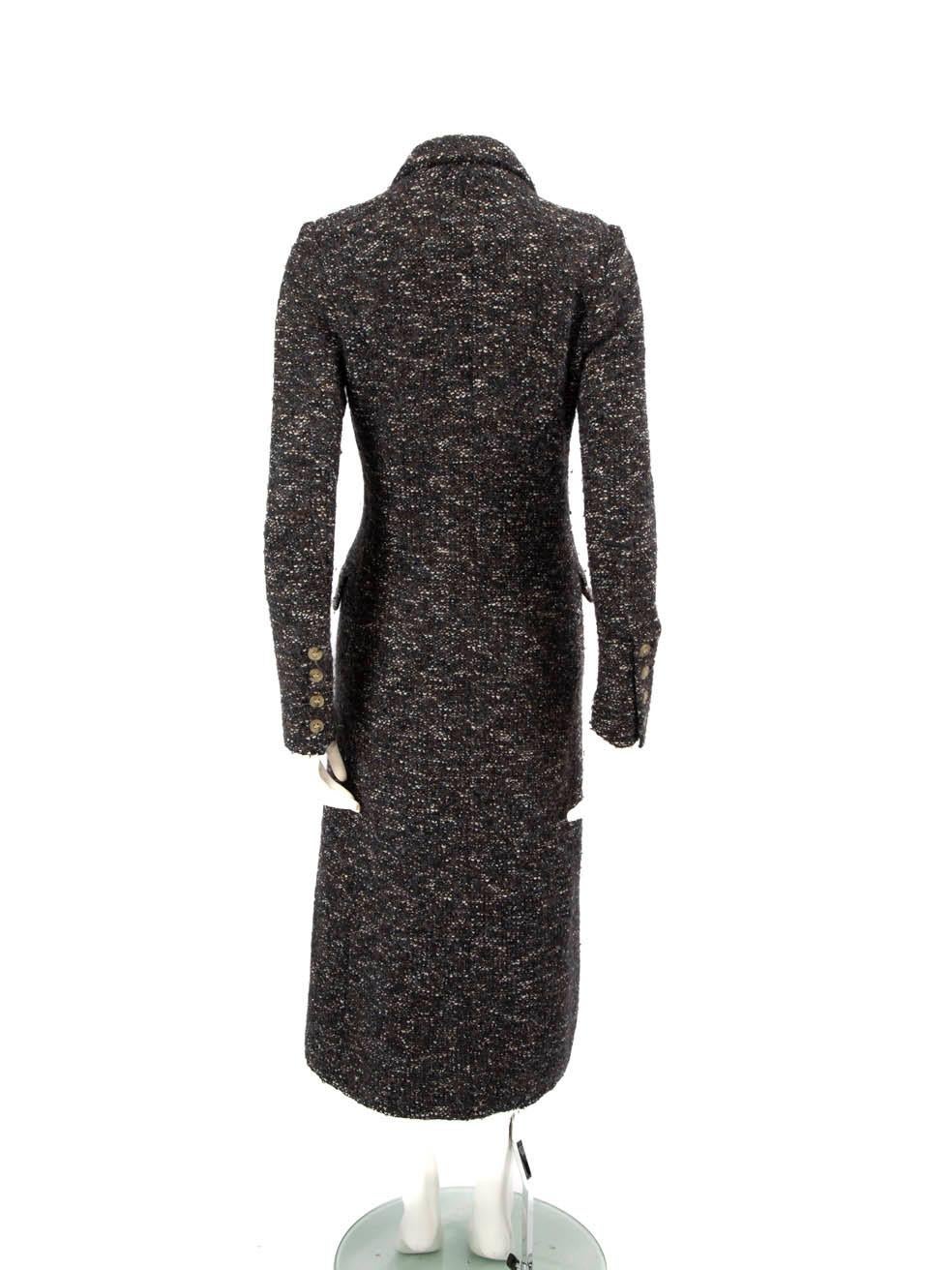 Black Isabel Marant Isabel Marant Étoile Brown Long Tweed Coat Size S