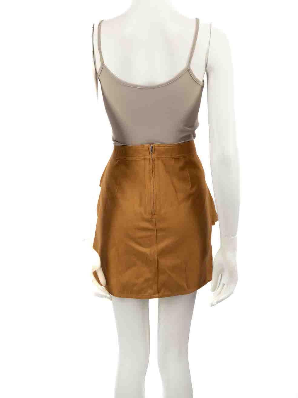 Isabel Marant Isabel Marant Étoile Brown Ruffle Accent Mini Skirt Size L In Good Condition For Sale In London, GB