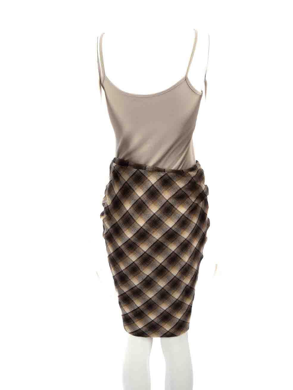 Isabel Marant Isabel Marant Étoile Brown Wool Tartan Pleated Skirt Size S In Good Condition For Sale In London, GB