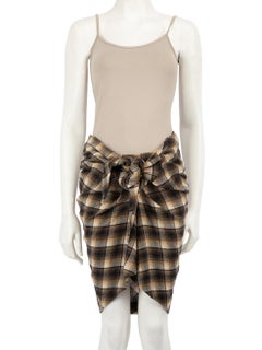 Isabel Marant Isabel Marant Étoile Brown Wool Tartan Pleated Skirt Size S