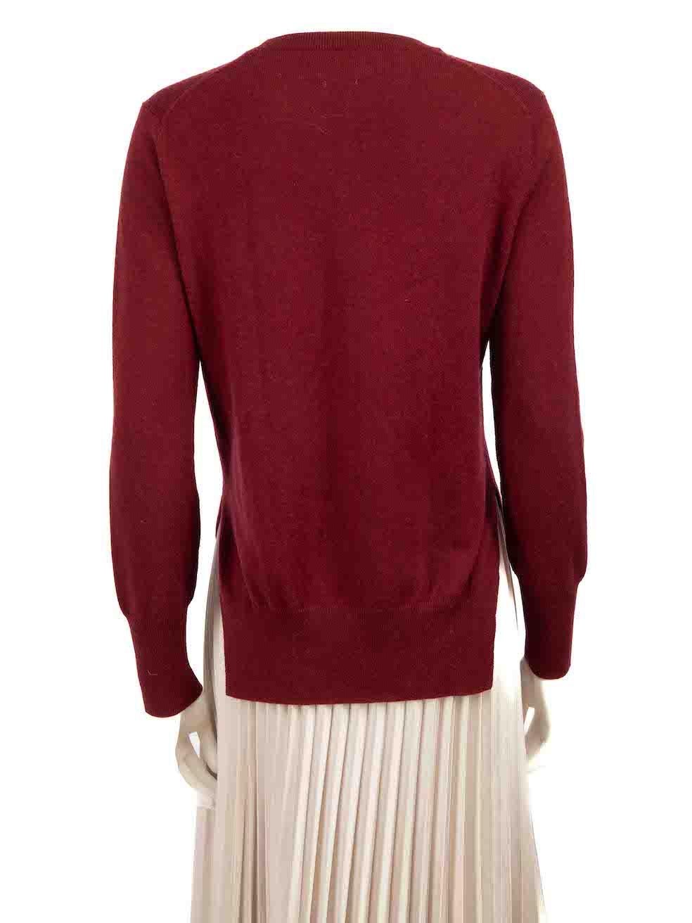 Isabel Marant Isabel Marant Etoile Burgundy Knitted Split-Hem Jumper Size S In Good Condition For Sale In London, GB