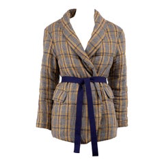 Isabel Marant Isabel Marant Etoile Check Print Linen Quilted Jacket Size XS