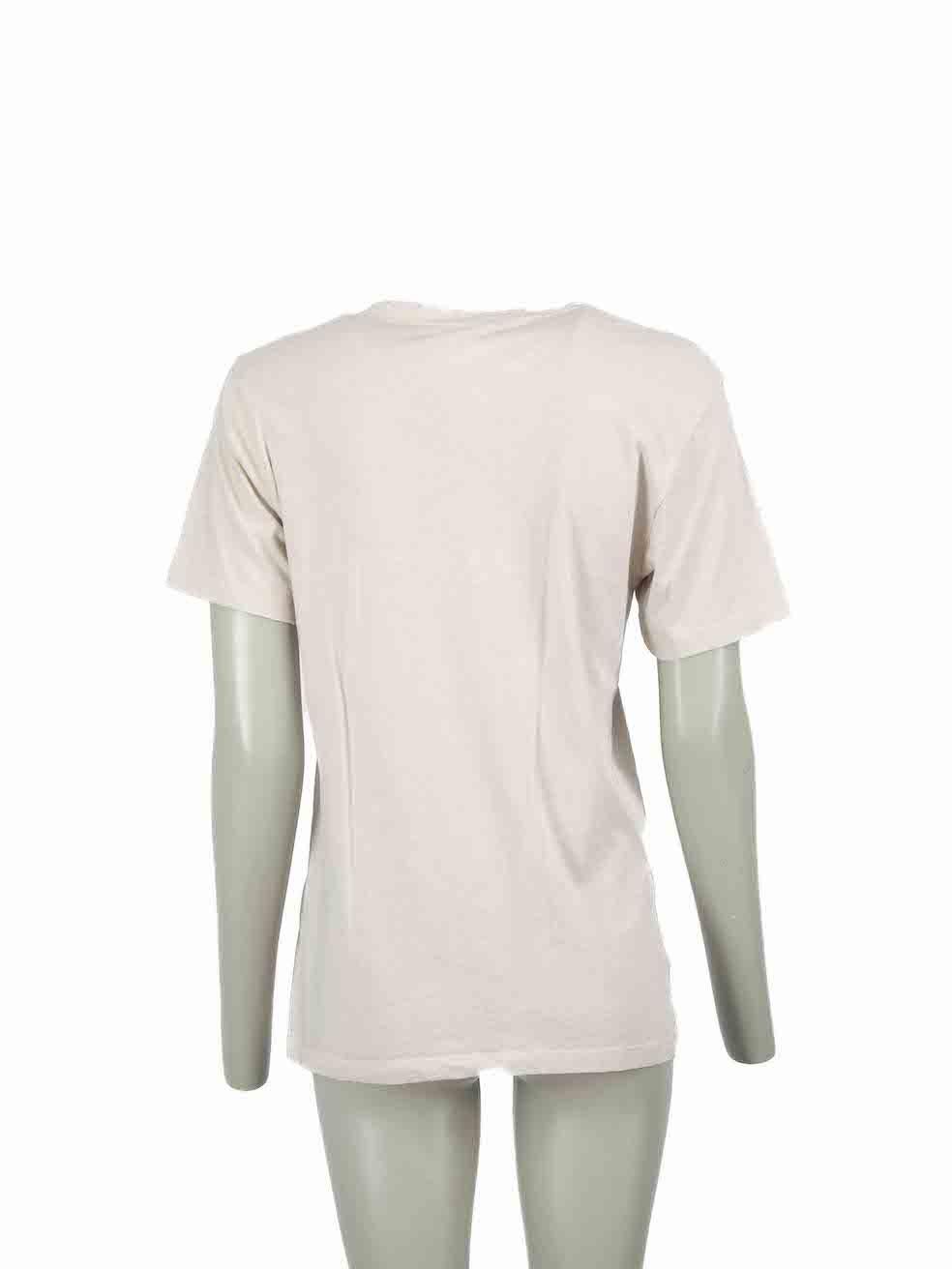 Beige Isabel Marant Isabel Marant Etoile Ecru Logo Graphic T-Shirt Size XS For Sale