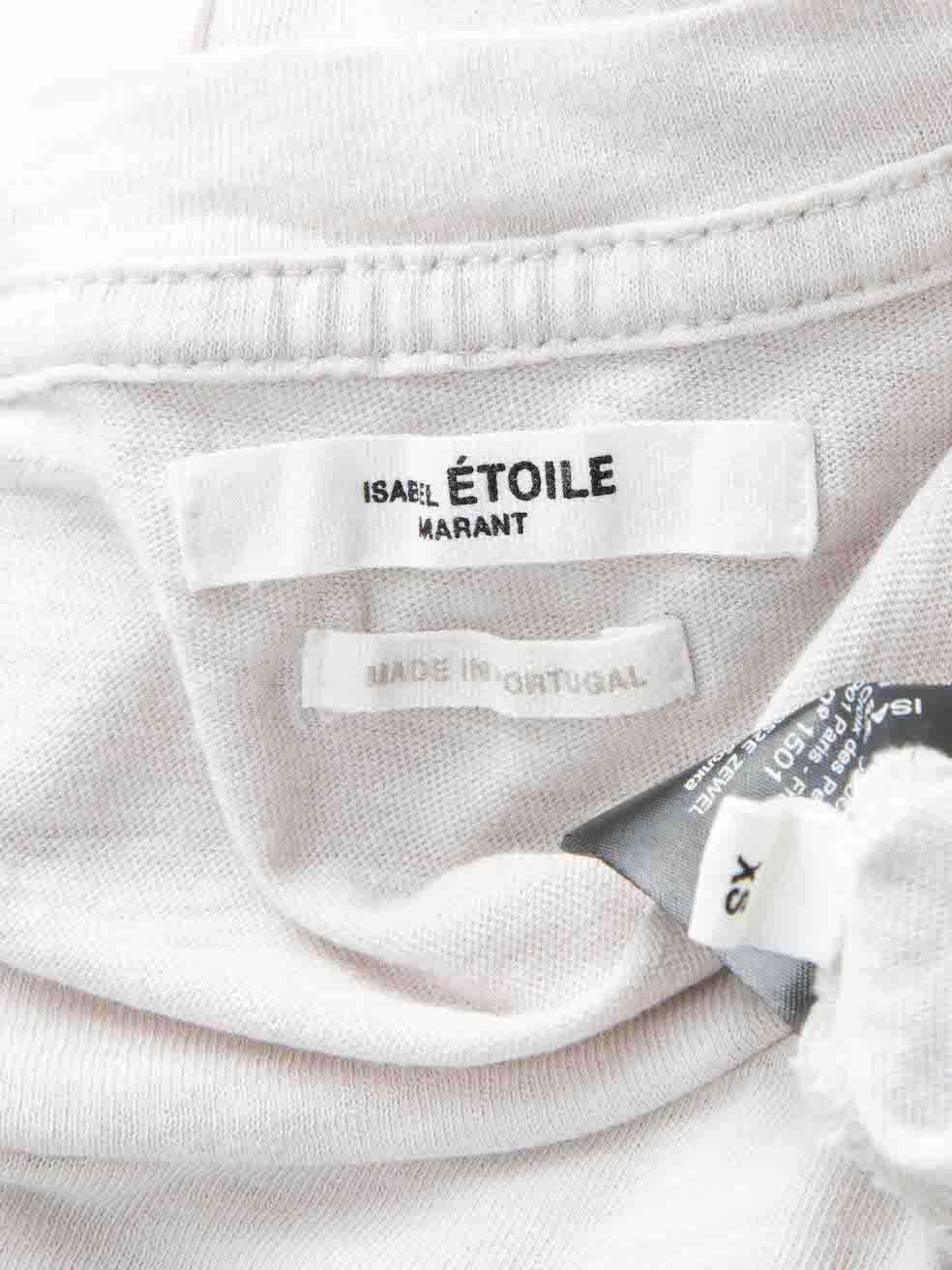 Isabel Marant Isabel Marant Etoile Ecru Logo Graphic T-Shirt Size XS In Excellent Condition For Sale In London, GB