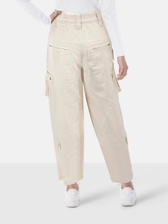 Isabel Marant Isabel Marant Etoile Ecru Tapered Jannick Cargo Trousers Size M