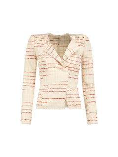 Isabel Marant Isabel Marant Etoile Ecru Tweed Striped Boucle Jacket Size S