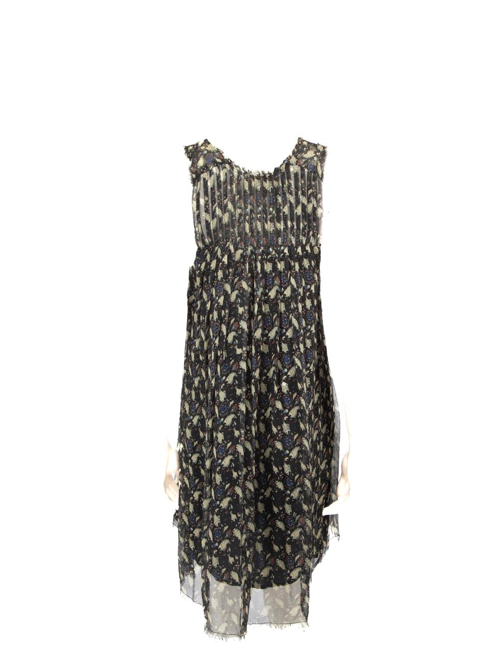 Black Isabel Marant Isabel Marant Étoile Fish Print Silk Dress Size S