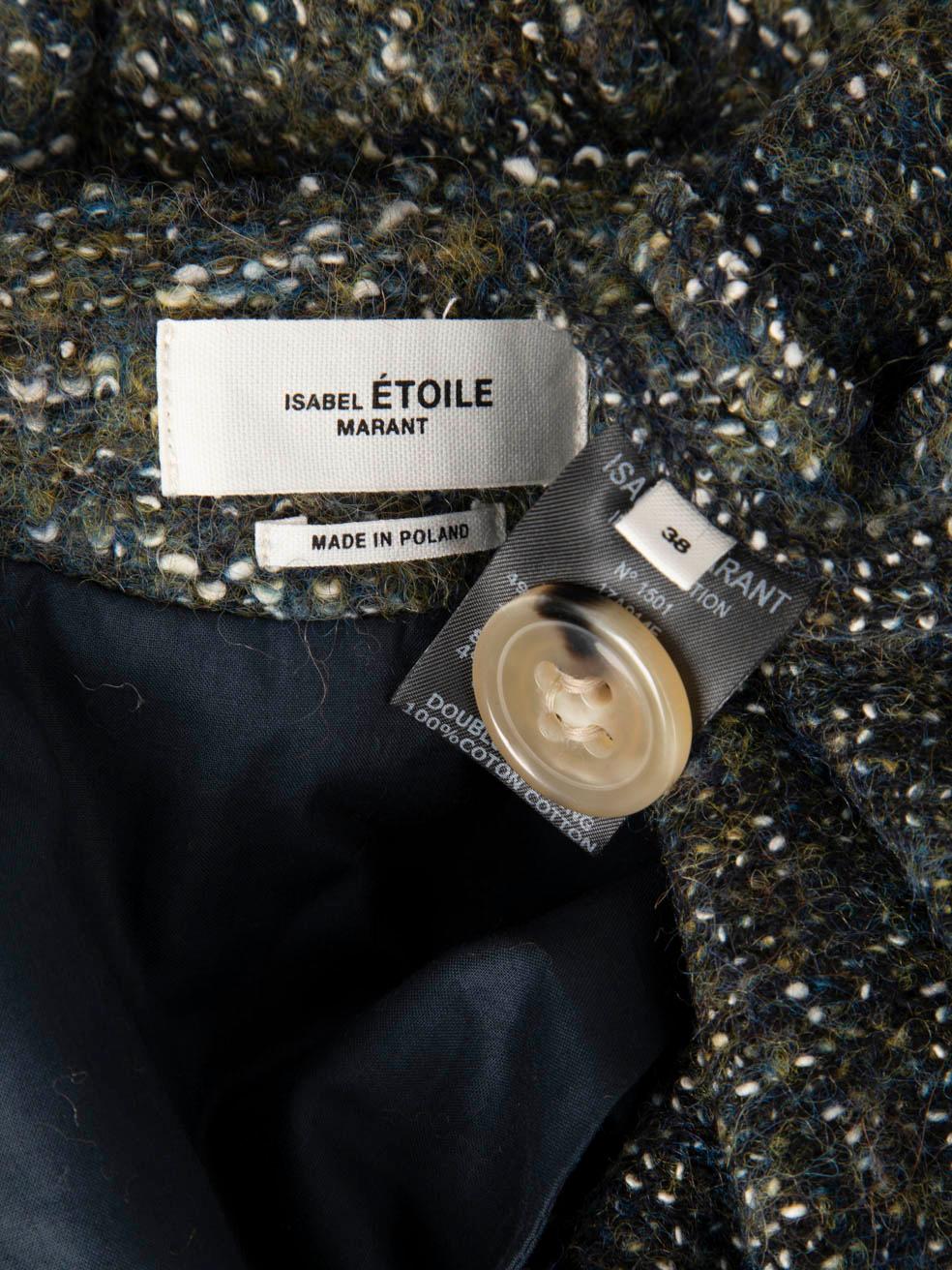 Women's Isabel Marant Isabel Marant Étoile Green Shoulder Pads Jacket Size M For Sale