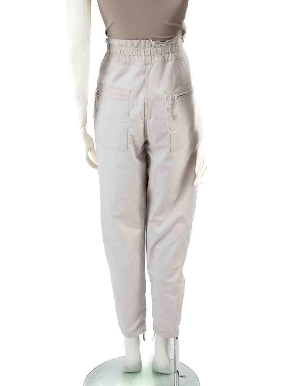 Isabel Marant Isabel Marant Etoile Grey Elastic Waist Tapered Trousers Size L In Good Condition For Sale In London, GB
