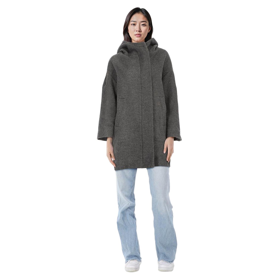 Isabel Marant Isabel Marant Étoile Cappotto in lana grigio con cappuccio taglia XS in vendita