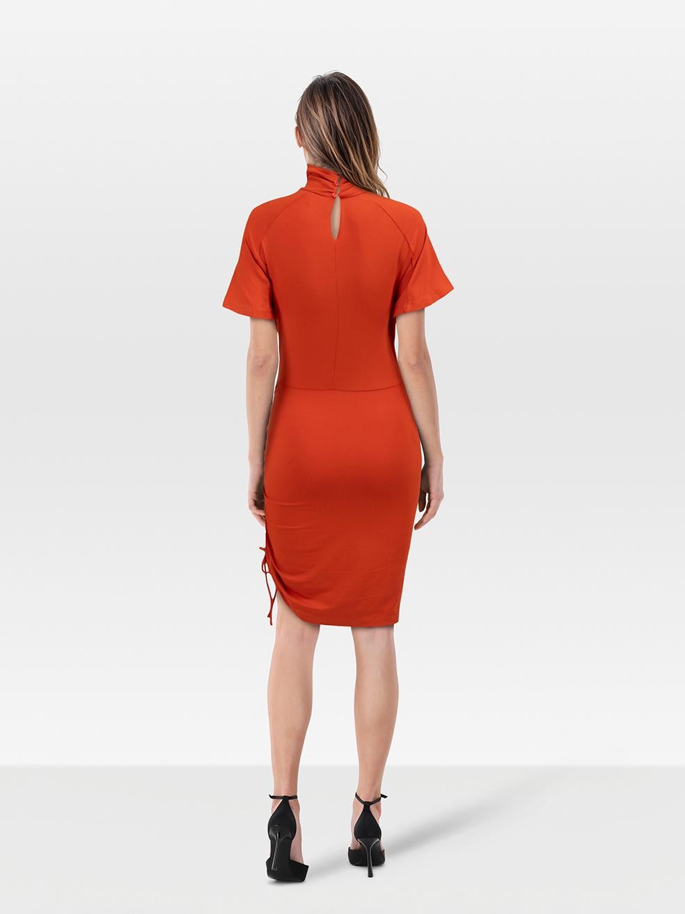 CONDITION is Very Good. Hardly any visible wear to dress is evident on this used Isabel Marant Étoile designer resale item.
 

 Details
 

 

 Model: Lya
 

 Isabel Marant Étoile
 

 Orange
 

 Viscose
 

 Dress
 

 Figure fitted
 

 Short sleeves
