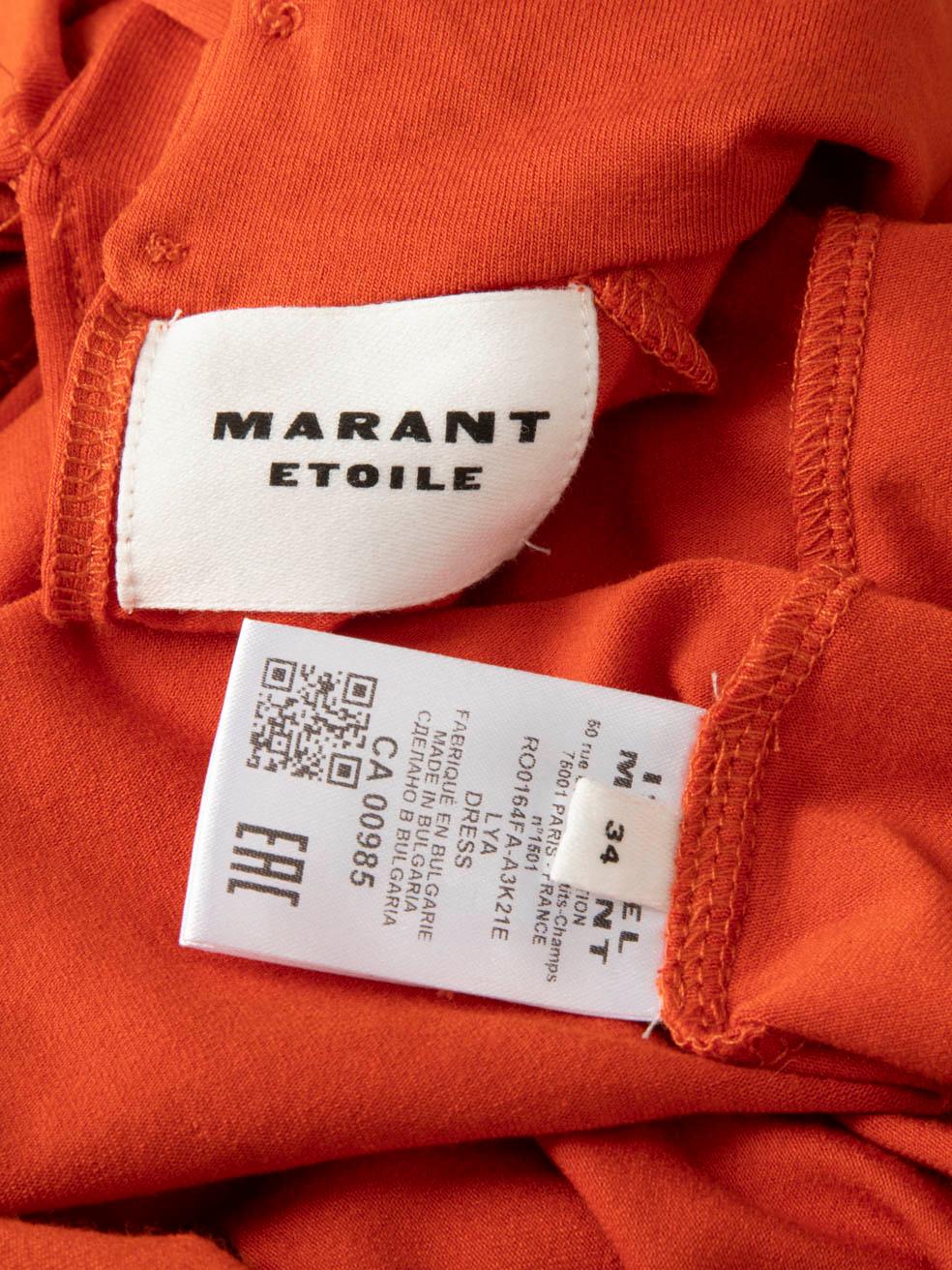 Isabel Marant Isabel Marant Étoile Orange Lya Ruched Dress Size XS In Good Condition For Sale In London, GB
