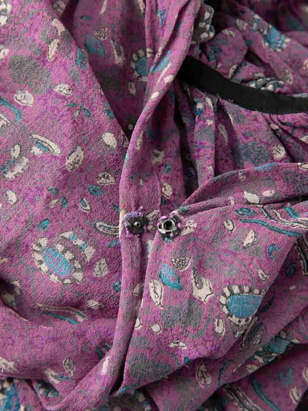 Women's Isabel Marant Isabel Marant Etoile Purple Paisley Print Sheer Blouse Size S For Sale