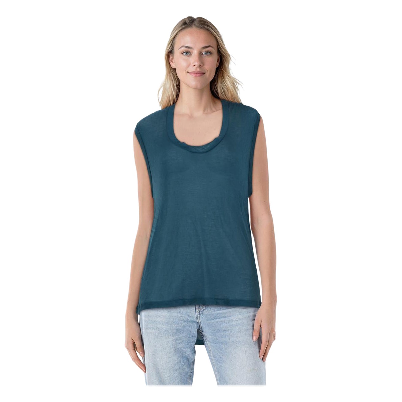 Isabel Marant Isabel Marant Étoile Teal Sleeveless Sheer Top Size S en vente
