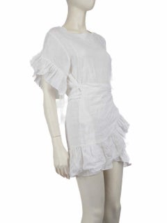 Isabel Marant Isabel Marant Etoile White Ruffle Trim Mini Dress Size S