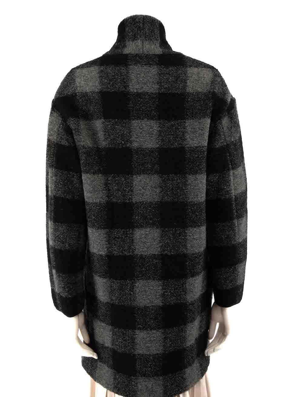 Black Isabel Marant Isabel Marant Étolie Grey Check Pattern Coat Size XS