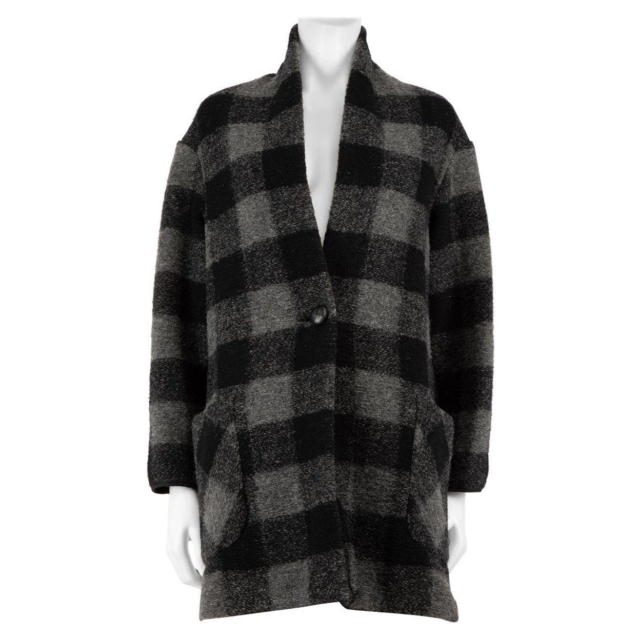 Isabel Marant Isabel Marant Étolie Grey Check Pattern Coat Size XS