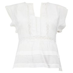 Isabel Marant Isabel Marant Etolie White Lace Trimmed Top Size M