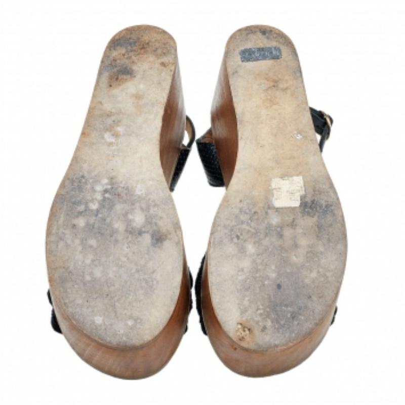 Isabel Marant Jute & Leather Knotted Wedge Platform Ankle Strap Sandals Size 36 en vente 1