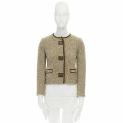 ISABEL MARANT Kios Jacke aus brauner Schurwolle und Wildleder mit Twistlock-Besatz FR36