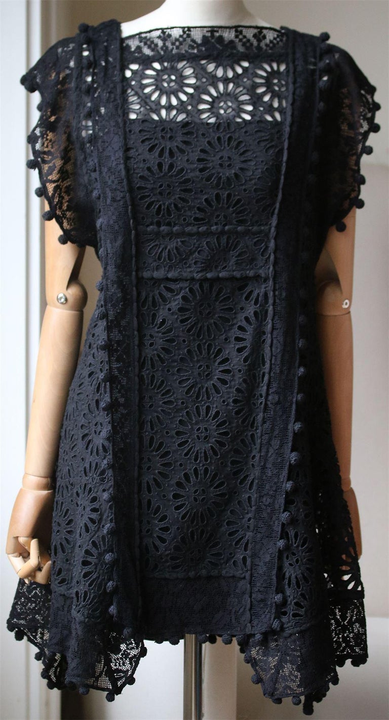 Isabel Marant Kunst Pompom Trimmed Broderie Anglaise Dress For Sale at  1stDibs