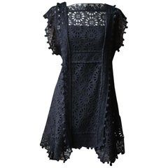 Isabel Marant Kunst Pompom Trimmed Broderie Anglaise Dress