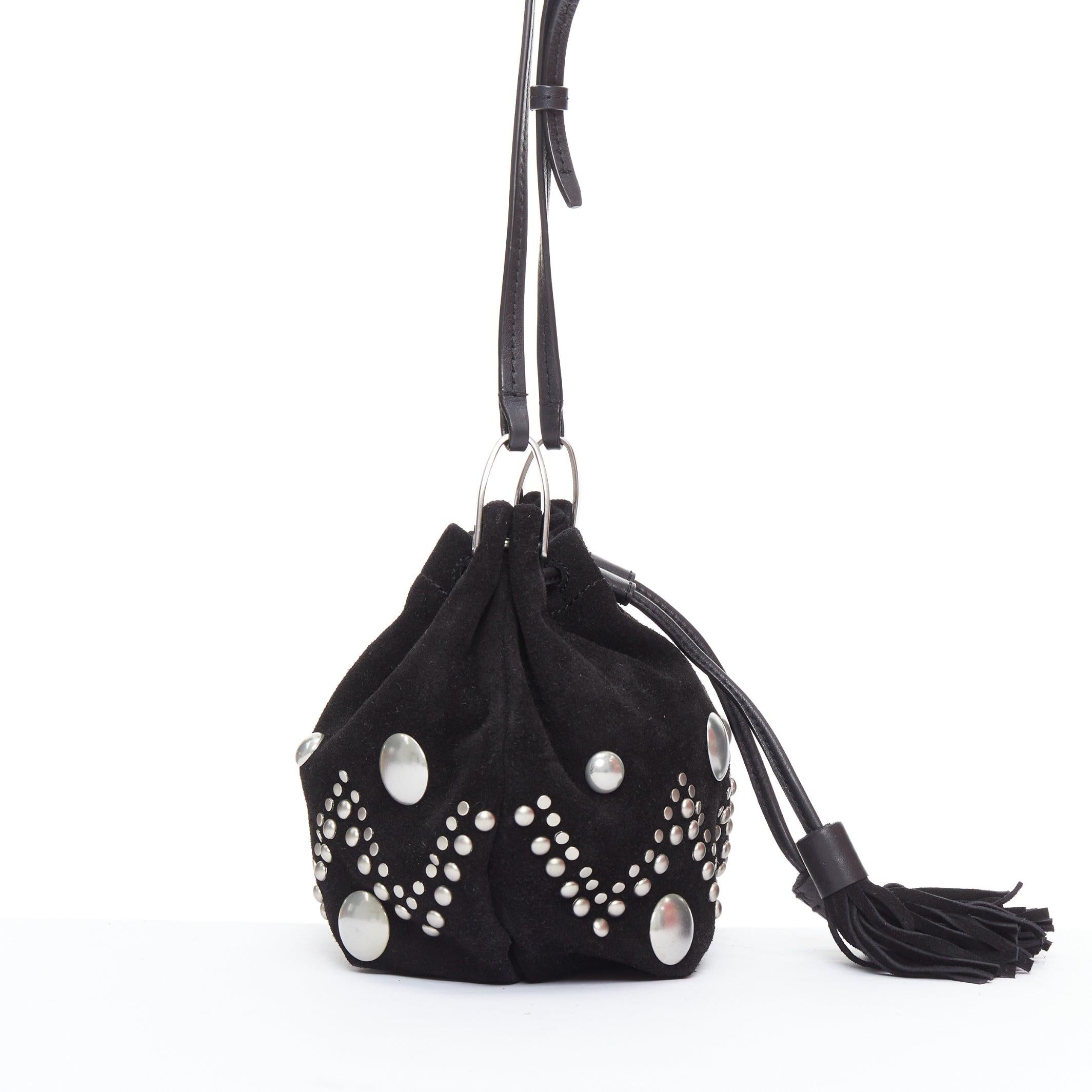 ISABEL MARANT Bolso Kylio de ante negro con tachuelas plateadas Negro
