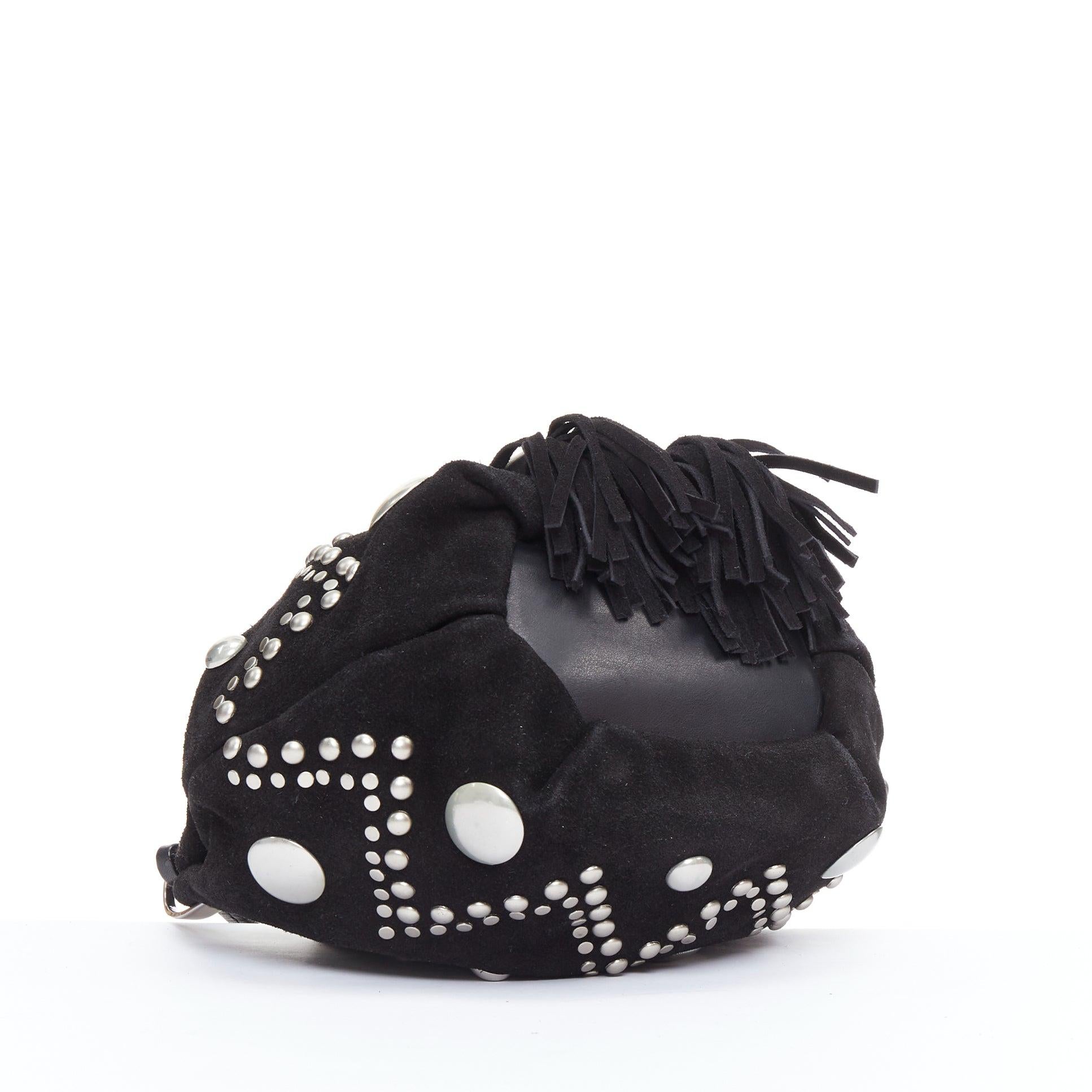 ISABEL MARANT Bolso Kylio de ante negro con tachuelas plateadas 1
