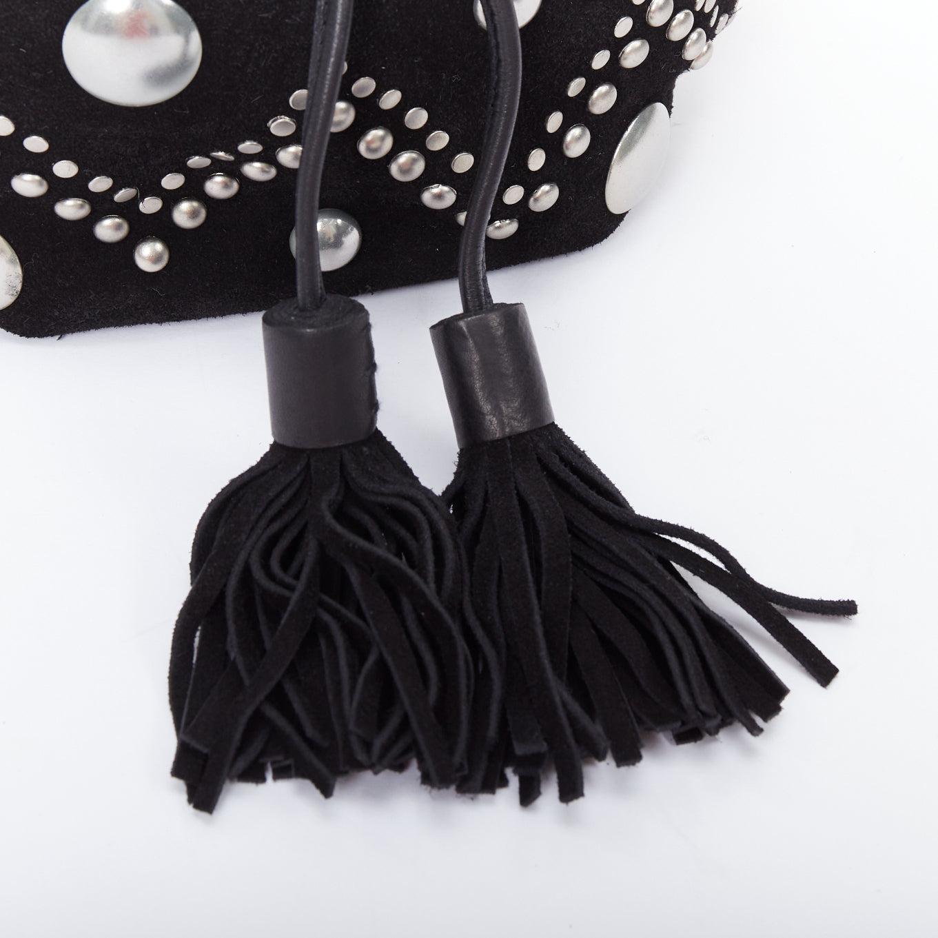 ISABEL MARANT Bolso Kylio de ante negro con tachuelas plateadas 2