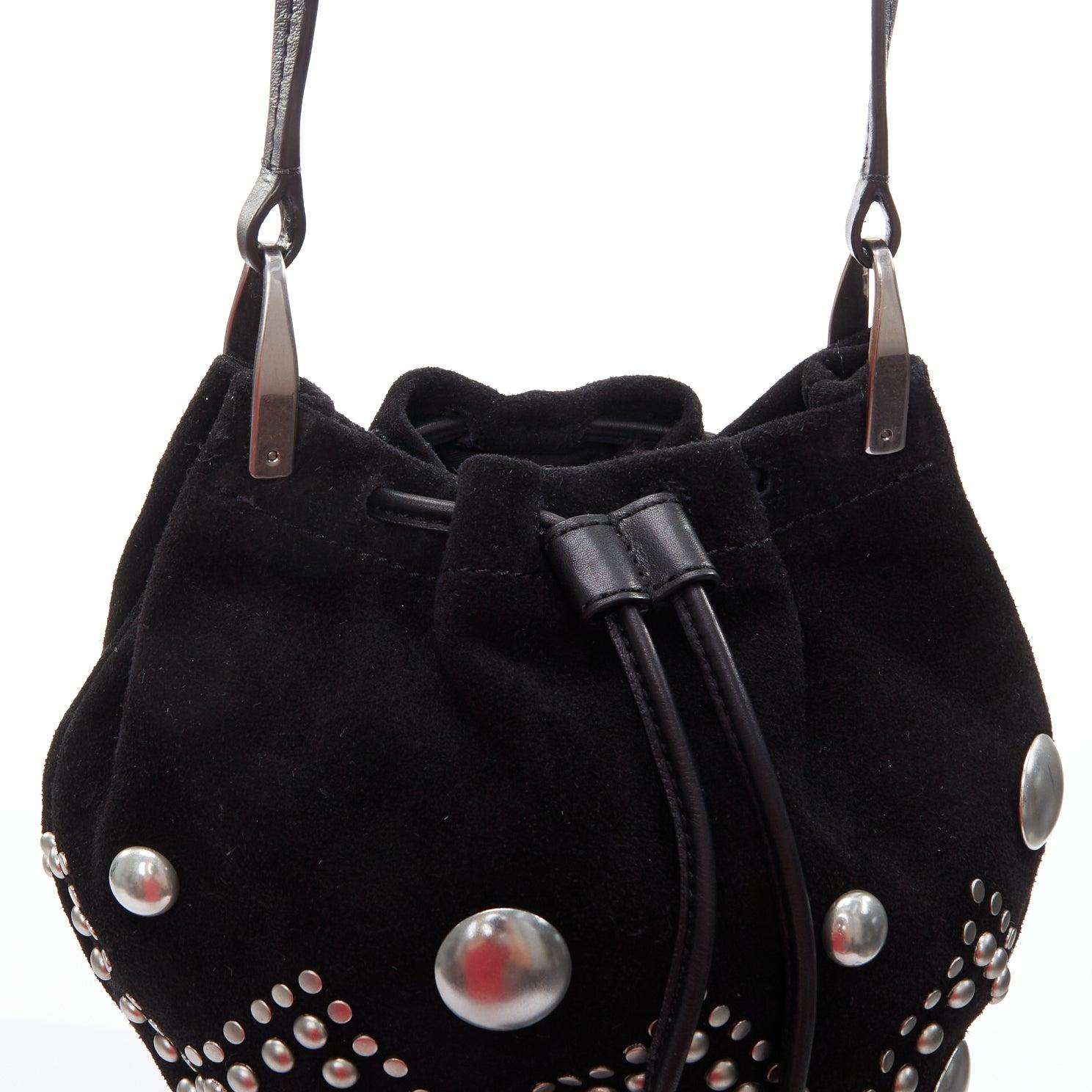 ISABEL MARANT Bolso Kylio de ante negro con tachuelas plateadas 3
