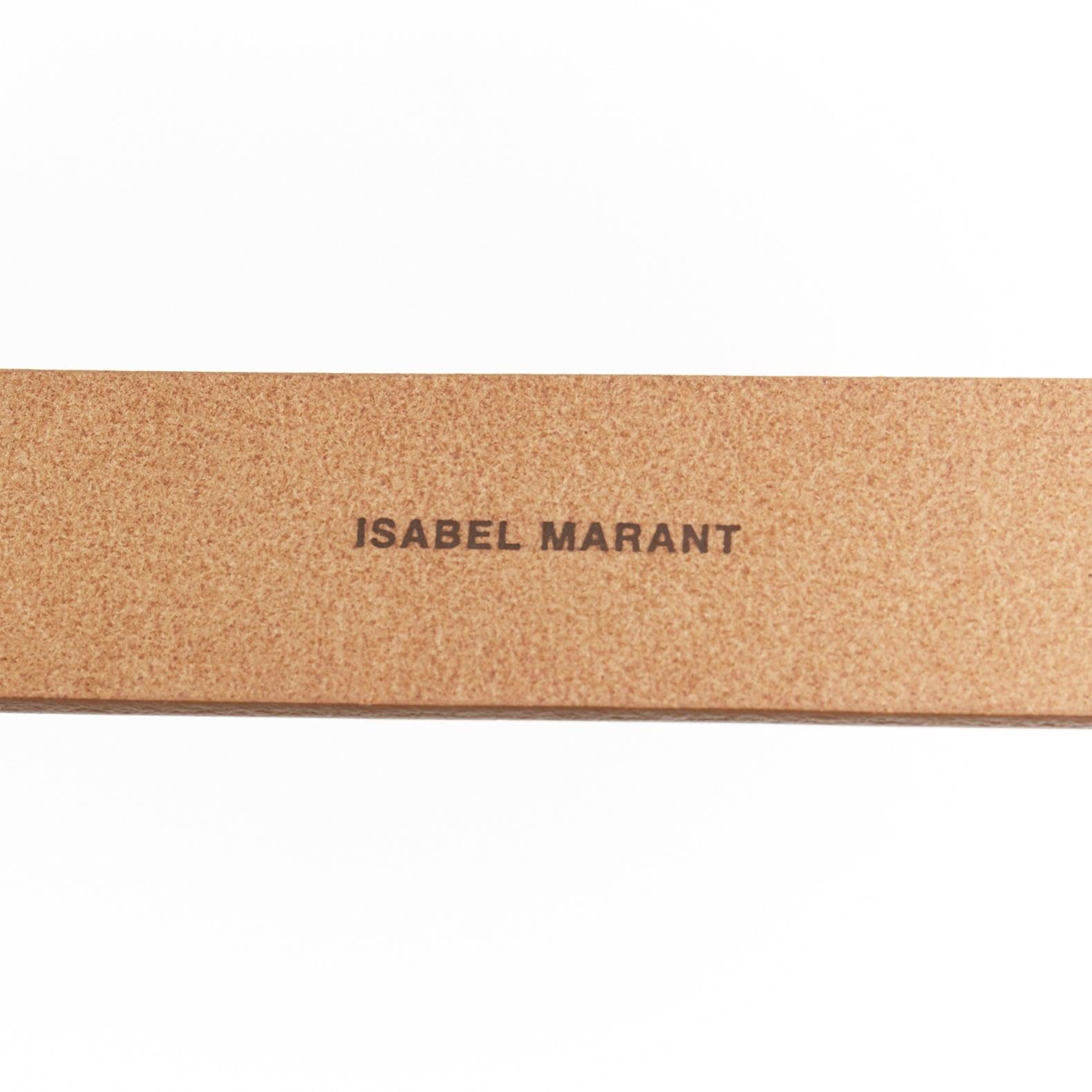 ISABEL MARANT Lecce tan brown 100% cowhide leather knot belt S in vendita 4