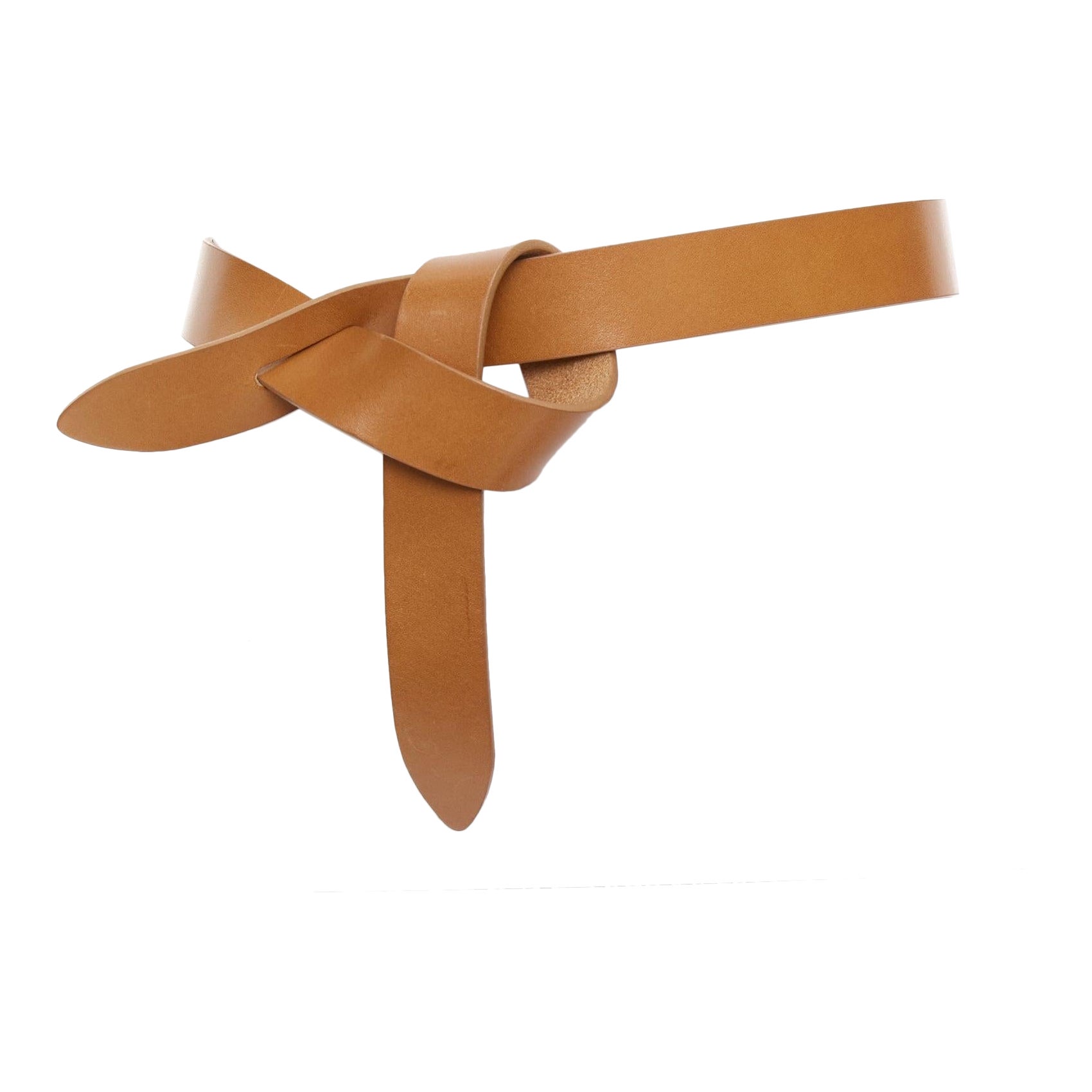 ISABEL MARANT Lecce tan brown 100% cowhide leather knot belt S in vendita