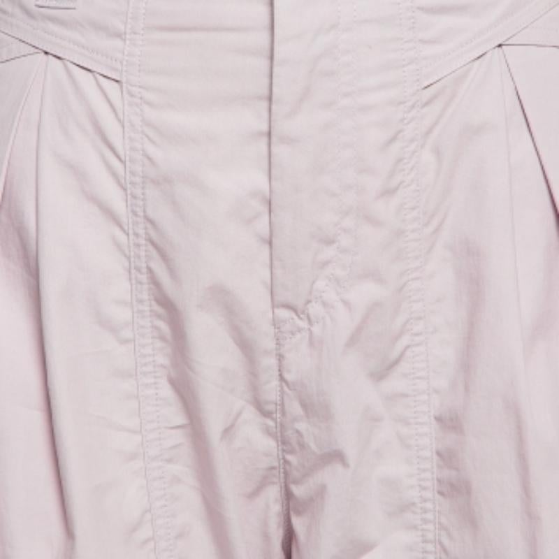Grigio Isabel Marant Pantaloni a pieghe in cotone viola chiaro M in vendita