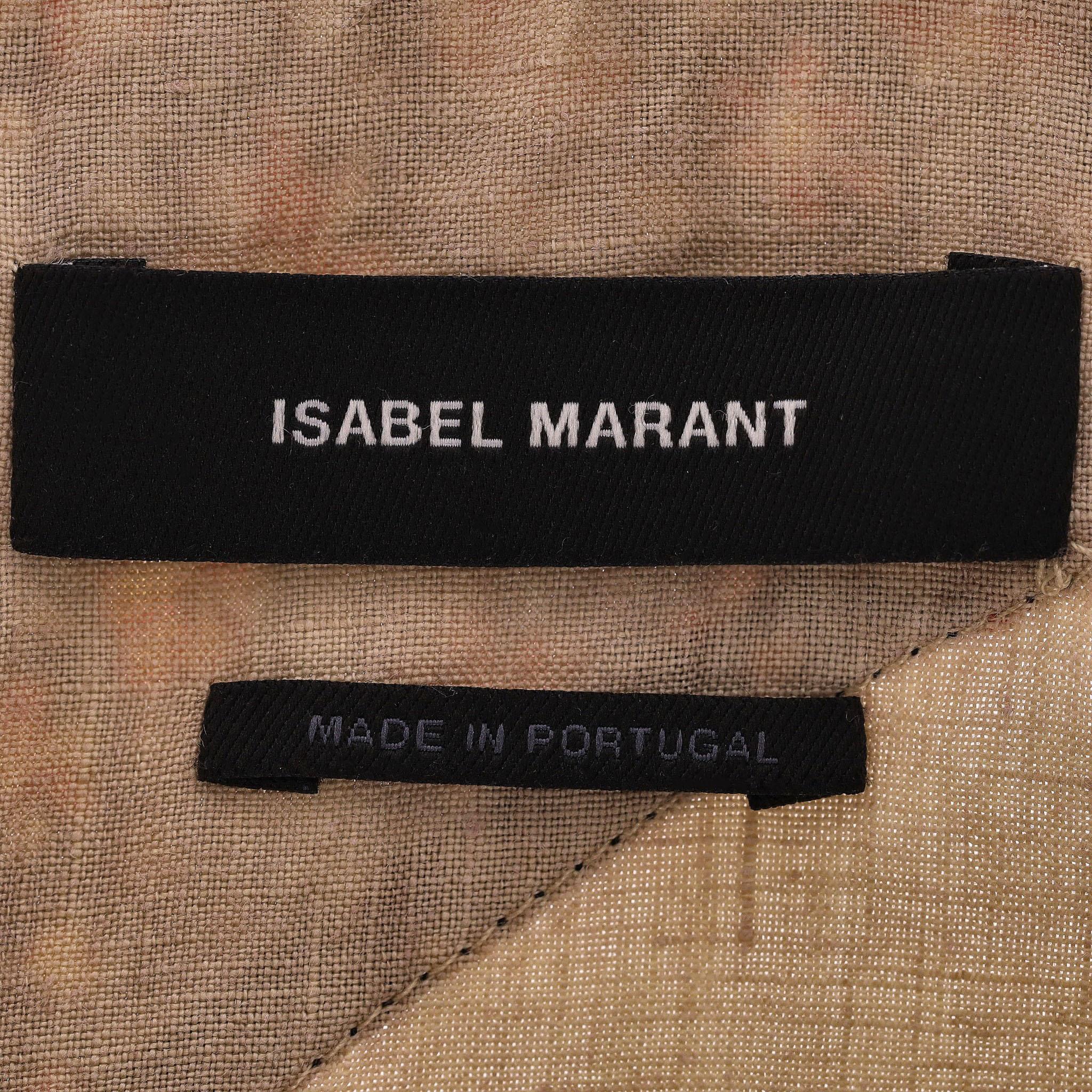 Top in lino Isabel Marant con finiture floreali in vendita 1