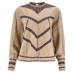 Isabel Marant Linen Top with Floral Trims