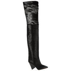 Isabel Marant Lostynn Calf Hair Over The Knee Boots