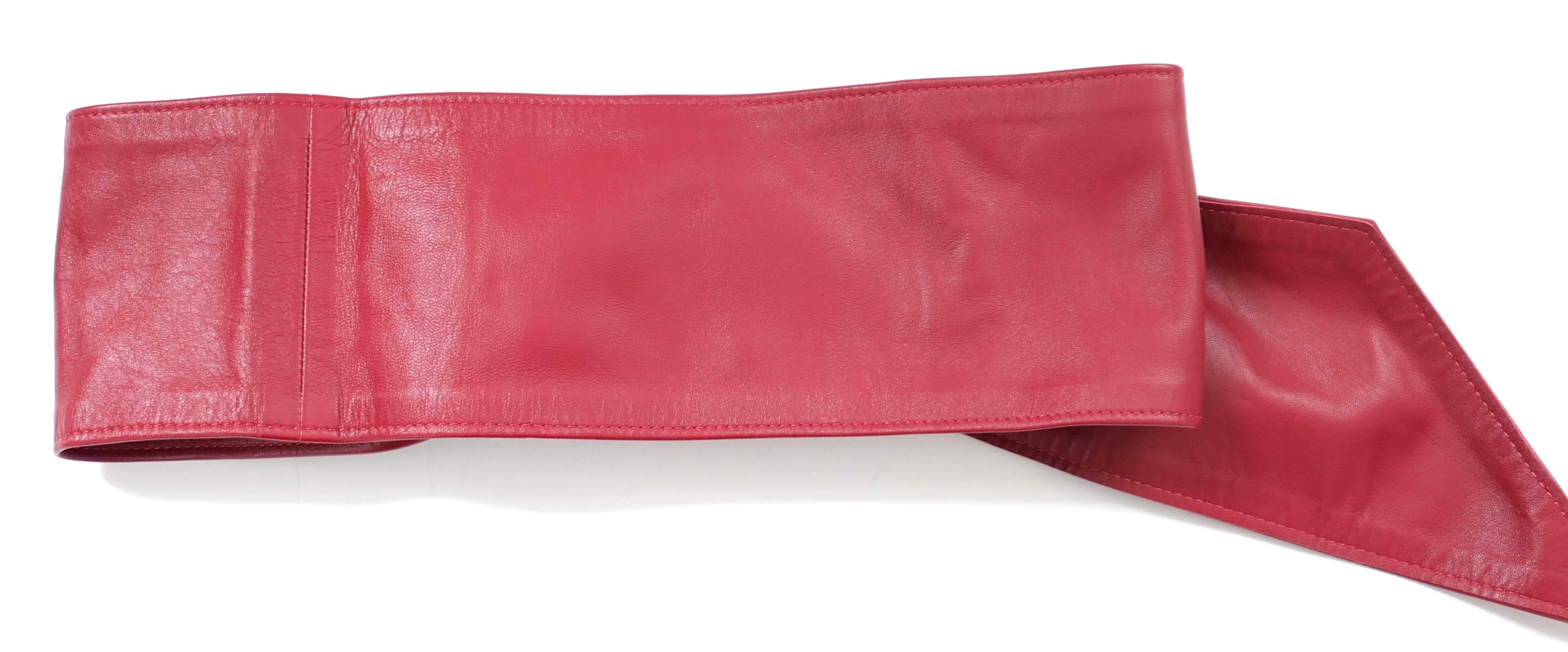 Isabel Marant Luiza Roter breiter Ledergürtel Damen im Angebot